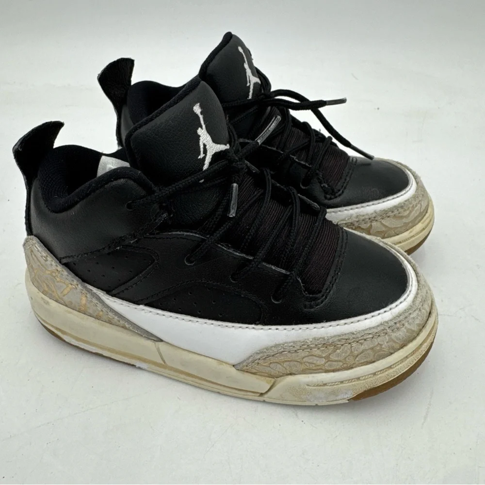 Nike Air Jordan Baby Black White Grey AA2560-021 Toddler Size 8C - Picture 2 of 8